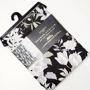 Envogue Home Floral Fabric Shower Curtain 72 x 72 Brand New